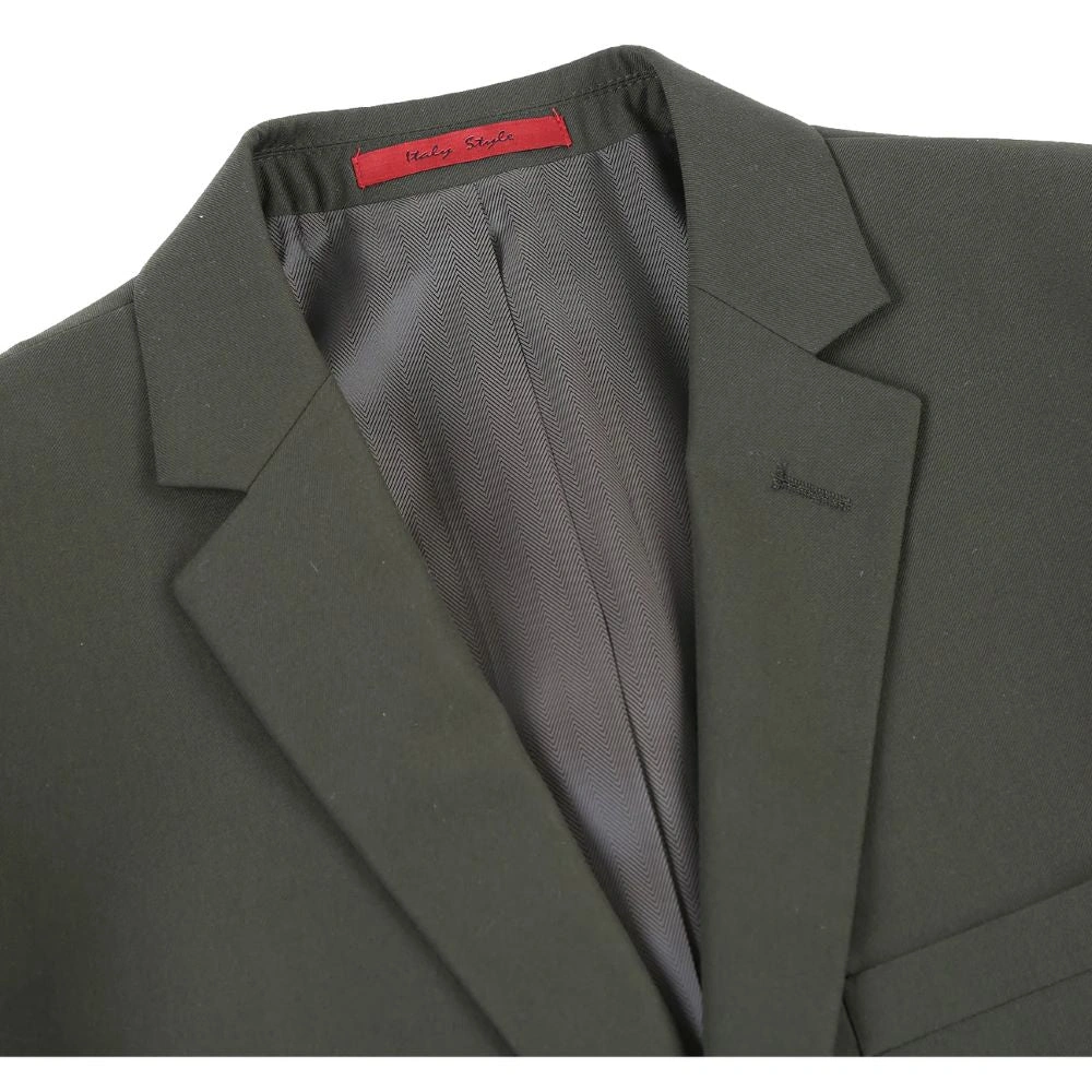 Vanderbilt Collection: Olijfgroen 2-delig pak voor heren, klassiek en comfortabel, regular fit met 2 knopen.